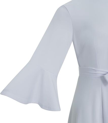 Women's Bell Sleeve Church Dress Clergy Midi Dress Tab Insert Collar Priestess Dress in Saudi Arabia
