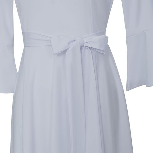 Women's Bell Sleeve Church Dress Clergy Midi Dress Tab Insert Collar Priestess Dress in Saudi Arabia