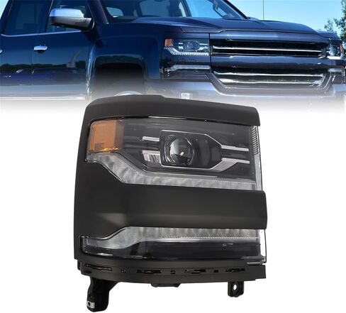 Passenger Side Headlight Assembly w/DRL Compatible with 2016-2019 Silverado 1500 w/Bulbs 84893098 GM2503456 (Right) in Saudi Arabia