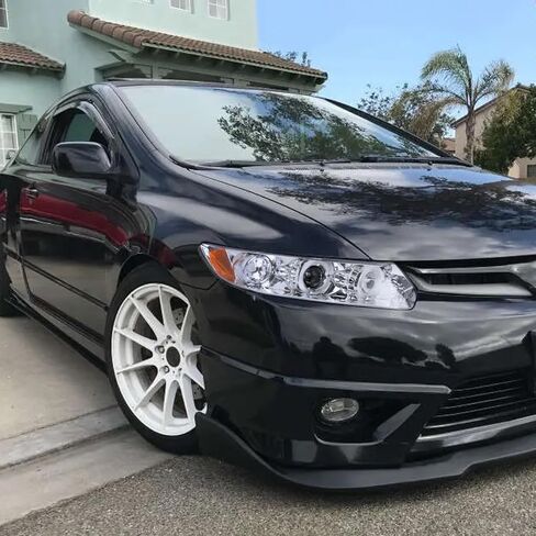 توليف المواصفات المصابيح الأمامية LED Projector Leads Grosing Black Housing Smoke Lens متوافقة مع 2006-2011 Honda Civic 2 Door Coupe ، Left + Lride Pair Assembly Assembly in Kuwait