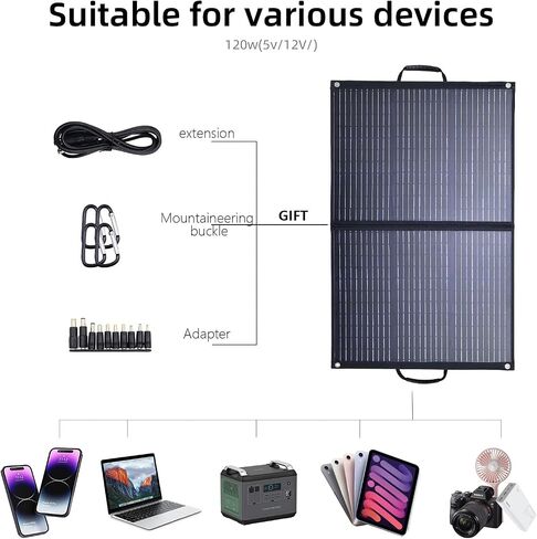 30W لوحة شمسية محمولة للتخييم ، شاحن قابل للطي عالي الكفاءة مع مخرجات USB-C/USB-A/DC تصميم مقاوم للماء لـ RV ، حقائب الظهر و Off-GRI in Saudi Arabia
