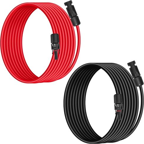 10AWG (6 مم مربع) كابل تمديد لوحة الطاقة الشمسية 4 أقدام - أسود وأحمر ، شاق ، مقاومة للطقس ، موصلات شمسية قياسية كابل الطاقة الشمسية لأنظمة الطاقة الشمسية ، RVs ، القوارب in Kuwait
