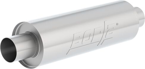 BORLA 401392 XR-1 Sportsman Universal Performance Muffler 2.5" Center / 2.5" Center Outlet 5" Round x 15" Long Body 20" Overall Length Un-Notched Necks Reversible DesignT-304 Stainless Steel in Saudi Arabia