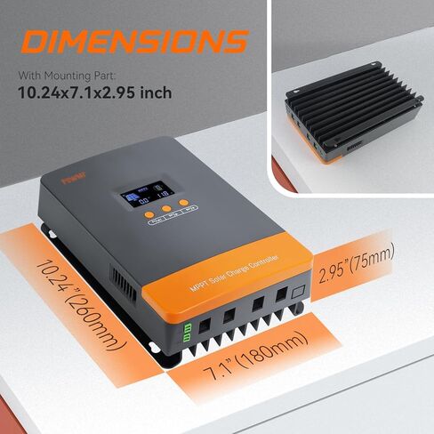 وحدة تحكم شحن الطاقة الشمسية POWMR 60AMP MPPT ، 12 فولت/24V/36V/48V AUTO ، تناسب بطارية الليثيوم الحشدية الرصاص ، MAX 160V 2800W الشحن الشمسي 【【دعم حتى 12 وحدة بالتوازي】 in Kuwait