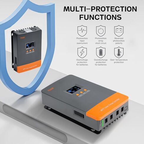 وحدة تحكم شحن الطاقة الشمسية POWMR 60AMP MPPT ، 12 فولت/24V/36V/48V AUTO ، تناسب بطارية الليثيوم الحشدية الرصاص ، MAX 160V 2800W الشحن الشمسي 【【دعم حتى 12 وحدة بالتوازي】 in Kuwait