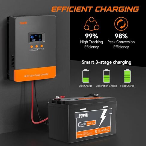 وحدة تحكم شحن الطاقة الشمسية POWMR 60AMP MPPT ، 12 فولت/24V/36V/48V AUTO ، تناسب بطارية الليثيوم الحشدية الرصاص ، MAX 160V 2800W الشحن الشمسي 【【دعم حتى 12 وحدة بالتوازي】 in Kuwait
