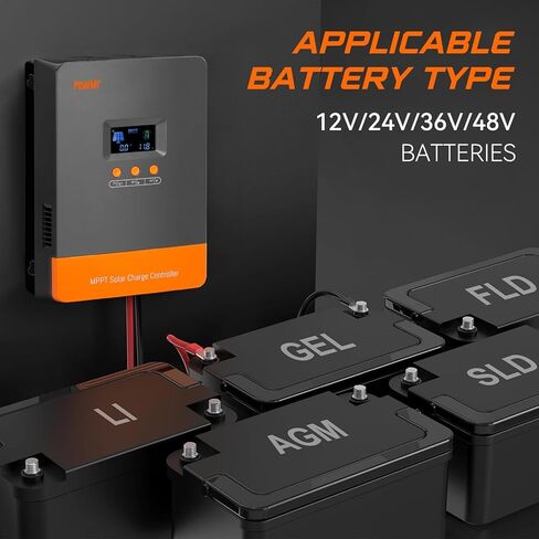 وحدة تحكم شحن الطاقة الشمسية POWMR 60AMP MPPT ، 12 فولت/24V/36V/48V AUTO ، تناسب بطارية الليثيوم الحشدية الرصاص ، MAX 160V 2800W الشحن الشمسي 【【دعم حتى 12 وحدة بالتوازي】 in Kuwait