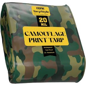 Core Tarps Extreme Heavy Duty 20 Mil Tarp Cover, Waterproof, UV Resistant, Rip and Tear Proof, Poly Tarpaulin with Reinforced Edges for Roof, Camping, Patio, Pool, Boat (Brown Wood/Black 12′ X 16′) in Saudi Arabia