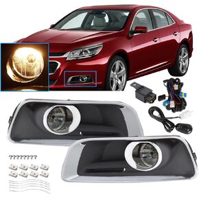2Pcs Fog Lights Assembly Replacement for 2013-2015 Chevy Malibu with Bulbs + Bezels + Harness Switch Kit Driver & Passenger Side in Kuwait