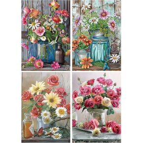 EWJRNSF 6 Pack 5D Diamond Painting Kits for Adults, Landscape Diamond Arts Kits Diamond Art Sets,Gem Painting by Number Kits for Adults Beginners Home Wall Decor 11.8x15.7 Inches in Kuwait