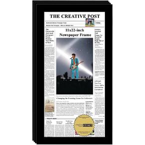 Creative Picture Frames 11" x 22" Black Newspaper Display Frame without Mat, News Article Glass Picture Frame with Hanging Hardware in Saudi Arabia