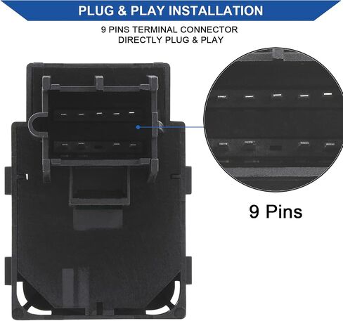 Power Mirror Switch Compatible with Chevrolet Silverado Tahoe Suburban 2000 2001 2002, GMC Yukon Sierra, Cadillac, Replaces OE 15045085 19259975 in Saudi Arabia