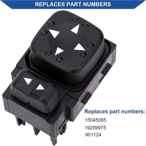 Power Mirror Switch Compatible with Chevrolet Silverado Tahoe Suburban 2000 2001 2002, GMC Yukon Sierra, Cadillac, Replaces OE 15045085 19259975 in Saudi Arabia