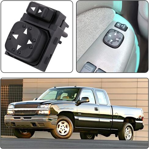 Power Mirror Switch Compatible with Chevrolet Silverado Tahoe Suburban 2000 2001 2002, GMC Yukon Sierra, Cadillac, Replaces OE 15045085 19259975 in Saudi Arabia