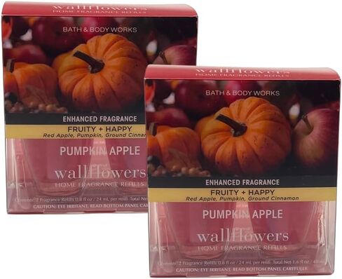 Bath and Body Works 4 Pack Pumpkin Apple Wallflowers Fragrances Refill. 0.8 Oz. in Saudi Arabia