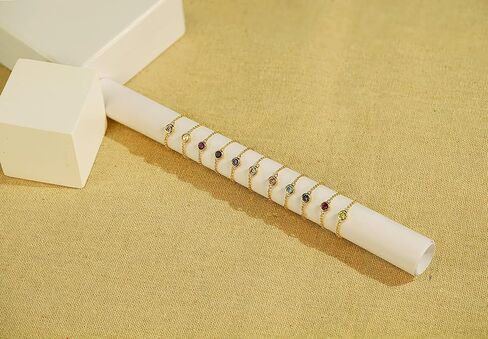 IM الذهب مطلي بالذهب مستدير Zirconia Zirconia birthstone سلسلة الكابلات حلقة قابلة للتعديل in Kuwait