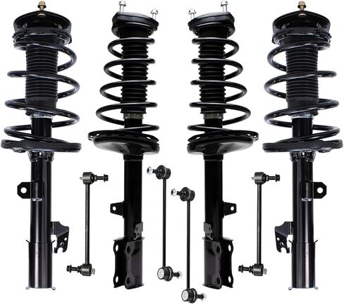 Detroit Axle - FWD Struts Sway Sway Bars for 08-11 Toyota Highlander ، 4 Struts and Coil Spring 4 Stabilizer Sway Bars 2008 2008 2010 2011 Ready Struplics Assembly Assembly in Saudi Arabia