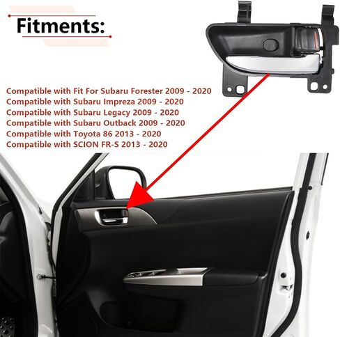 RLB-HILON Right Passenger Side Interior Door Handle Compatible with Subaru Forester Impreza Legacy Outback 2009-2020, for Toyota 86 & Scion FR-S 2013-2020 in Saudi Arabia