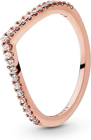 Pandora Jewelry Sparkling Wishbone Cubic Zirconia Ring in Rose, Size 3, No Box in Saudi Arabia