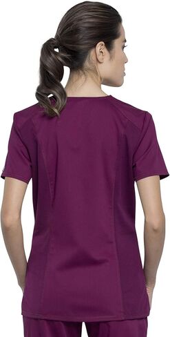 Cherokee Scrub Set for Women Zip Round Neck Scrub Top WW602 Mid Rise Tapered Leg Drawstring Scrub Pant WW105 in Saudi Arabia