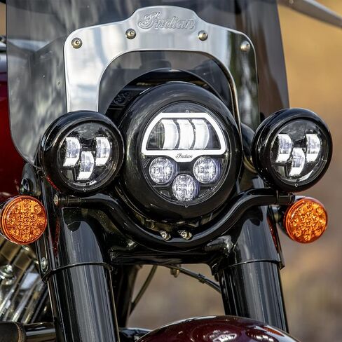 Indian Motorcycle Driving Lights Pathfinder S LED, Pair, for Specific Challenger, Chief, Chieftain, Pursuit Dark Horse, Roadmaster Limited Models and More, Gloss Black, 3.5-Inch Size - 2884708-266 in Saudi Arabia