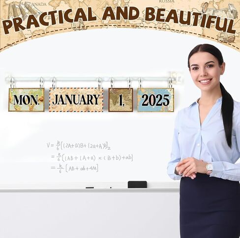 Mountains Calendar Bulletin Board Set Moving Mountain Flip Calendar with Holder Mountains Bulletin Board Decoration 57 Date Cards Adjustable Calendar Holder for Office Home School Classroom Decor in Kuwait