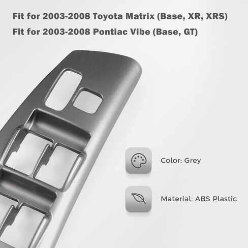Window Switch Bezel for Toyota Matrix Pontiac Vibe 2003-2008 Driver Side Armrest Panel Front Left Door 74232-01030 88970397 Grey 1Piece in Kuwait