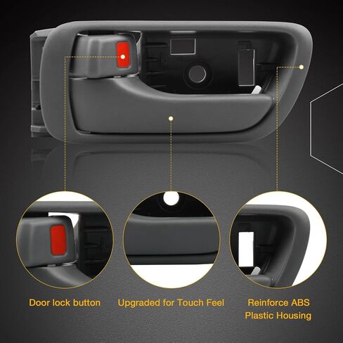 Gledewen Interior Door Handle Front Driver Passenger Side with Door Lock Button, Grey Inside Door Handle, Compatible with Toyota Camry 2002-2006, Replaces# 69206-AA021 69205-AA021 in Saudi Arabia