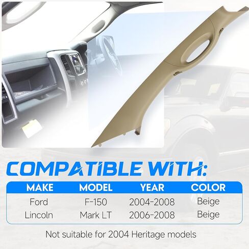 A-Pillar Trim Interior Handle Left Driver Side Compatible with Ford F-150 2004-2008(Not Suitable for 2004 Heritage Models), Lincoln Mark LT 2006-2008 in Saudi Arabia
