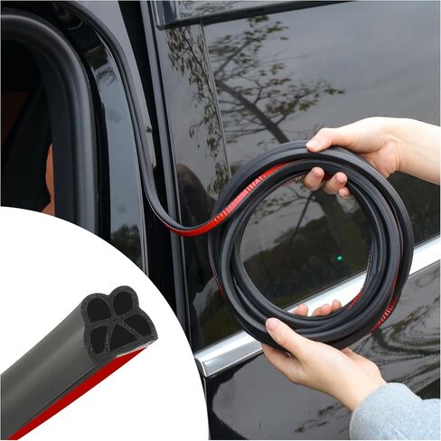 52.49Ft Car Door Weather Stripping Door Seal Strip,B-Shape Double Layer Rubber Seal Strip,Soundproof&Self Adhesive Automotive Weather Stripping Car Accessories for Car Door,Hood,Trunk (52.49Ft) in Saudi Arabia