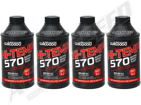 Wilwood 4-Pack of 290-0632 Hi-Temp 570-Degree High Performance Brake Fluid (4-12oz Bottles) in Saudi Arabia