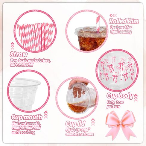 50Pcs 12Oz Wildflower Disposable Plastic Cups with Lids and Straws Spring Summer Vintage Floral Cold Beverage Drinking Cups for Home Kitchen Party Supplies in Kuwait