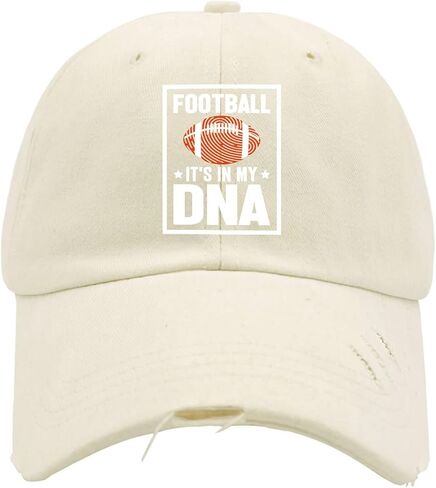 Football It's in My DNA American Football Game Hat for Mens Washed Distressed Baseball Caps Fashion Washed Running Hats Fitted in Saudi Arabia
