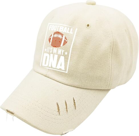 Football It's in My DNA American Football Game Hat for Mens Washed Distressed Baseball Caps Fashion Washed Running Hats Fitted in Saudi Arabia