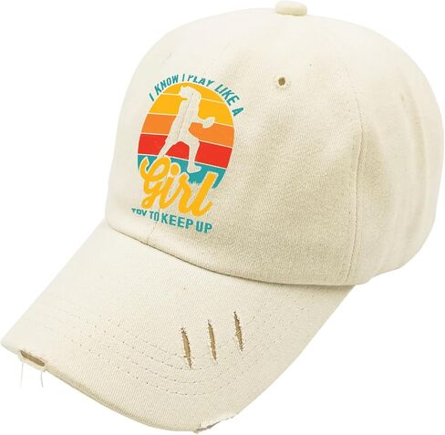 I Knows I Play Like A Girls Try to Keep Ups American Football Game Hats for Men Washed Distressed Baseball Caps Aesthetic Washed Hiking Hat Quick Dry in Saudi Arabia