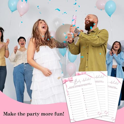 ألعاب Pink Bow Baby Shower Games ، Funny Baby Shower Games Party Scipies for 30 ضيفًا ، ألعاب استحمام الطفل للفتاة - Baby Word Scramble -P05 in Kuwait