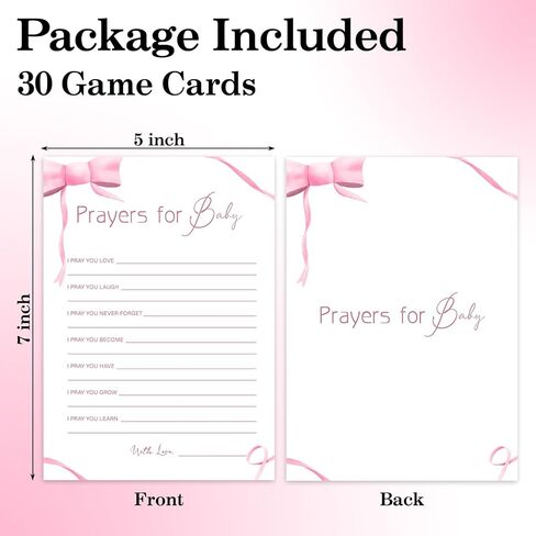 ألعاب Pink Bow Baby Shower Games ، Funny Baby Shower Games Party Scipies for 30 ضيفًا ، ألعاب استحمام الطفل للفتاة - Baby Word Scramble -P05 in Kuwait