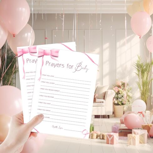 ألعاب Pink Bow Baby Shower Games ، Funny Baby Shower Games Party Scipies for 30 ضيفًا ، ألعاب استحمام الطفل للفتاة - Baby Word Scramble -P05 in Kuwait