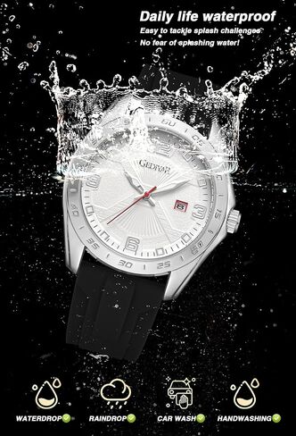 Waterproof Men's Big Face Large Watch Sport Stylish Military Business Analog Quartz Date Calendar with Silicone Band Wrist Watches in Saudi Arabia