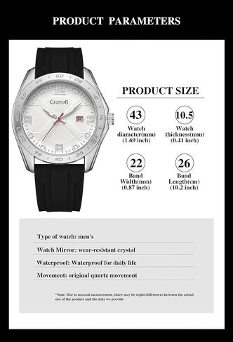 Waterproof Men's Big Face Large Watch Sport Stylish Military Business Analog Quartz Date Calendar with Silicone Band Wrist Watches in Saudi Arabia