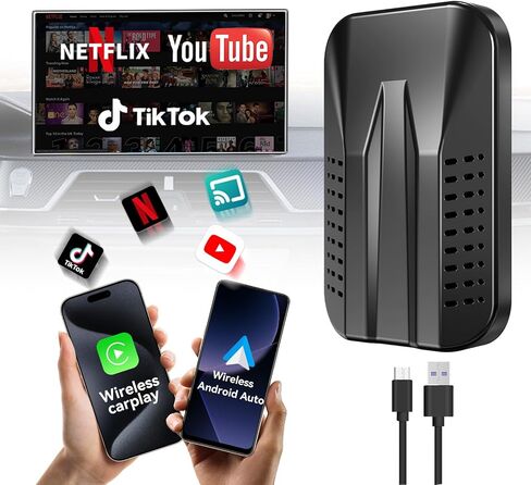 Leadtree 2 in 1 carplay Dongle ، قم بتحويل سلكية إلى محول CarPlay اللاسلكي اللاسلكي ومحول Adoroid Auto اللاسلكي ، وتوصيل التوصيل والتشغيل Easy Setup Update ، للسيارات السلكية المصنع بعد عام 2016 in Kuwait