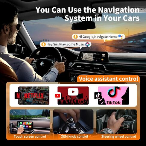 Leadtree 2 in 1 carplay Dongle ، قم بتحويل سلكية إلى محول CarPlay اللاسلكي اللاسلكي ومحول Adoroid Auto اللاسلكي ، وتوصيل التوصيل والتشغيل Easy Setup Update ، للسيارات السلكية المصنع بعد عام 2016 in Kuwait