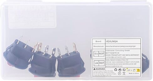 Round Rocker Switch 12V 20A الضوء الأحمر Iluminated Rocker Switch On Off 3 Pin Circle Square Toggles Toggles لقارب شاحنة سيارة RV (حزمة من 5 مساءً) in Kuwait
