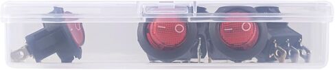 Round Rocker Switch 12V 20A الضوء الأحمر Iluminated Rocker Switch On Off 3 Pin Circle Square Toggles Toggles لقارب شاحنة سيارة RV (حزمة من 5 مساءً) in Kuwait