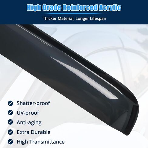 FREEMOTOR802 Tape-on Window Visors Sun Rain Guards, Fit for 1988-1998 Chevrolet & GMC C/K 1500 2500 3500 Regular Cab, Slim Style Smoke Tinted Acrylic 2 PCS Car Side Window Wind Deflectors Vent Visors in Saudi Arabia