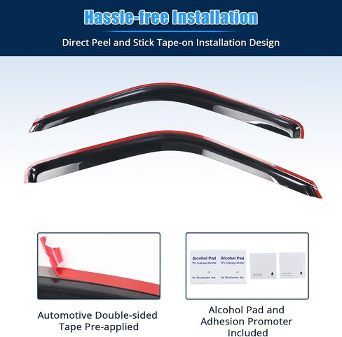 FREEMOTOR802 Tape-on Window Visors Sun Rain Guards, Fit for 1988-1998 Chevrolet & GMC C/K 1500 2500 3500 Regular Cab, Slim Style Smoke Tinted Acrylic 2 PCS Car Side Window Wind Deflectors Vent Visors in Saudi Arabia