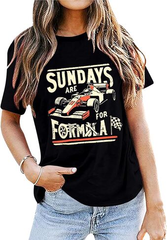 Racing Shirt Women Checkered Flag Racing Shirts Race Day Car Casual Unisex Short Sleeve Tee Tops in Saudi Arabia