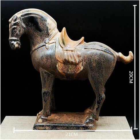 Horse Sculptures Home Decor,Home Decor Chinese Tang Dynasty Zodiac Fortune Statue War Horse Pottery Collection Statue Ornaments Sculptures for Office Desktop Decoration in Saudi Arabia