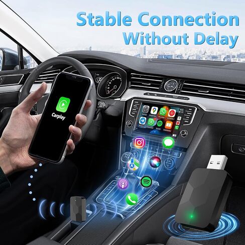 Wireless CarPlay Adapter,2 in 1 Mini Size Wireless CarPlay & Android Auto Adapter,Plug & Play Wireless CarPlay Dongle - No Cables Needed for Cars 2016+ in Saudi Arabia