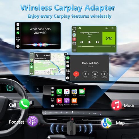 Wireless CarPlay Adapter,2 in 1 Mini Size Wireless CarPlay & Android Auto Adapter,Plug & Play Wireless CarPlay Dongle - No Cables Needed for Cars 2016+ in Saudi Arabia